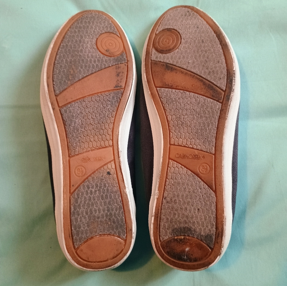 💙🤍 EUC Womens Cabin Creek Slate Blue Boat Shoes Size 8.5 Casual Comfortable - Picture 3 of 4